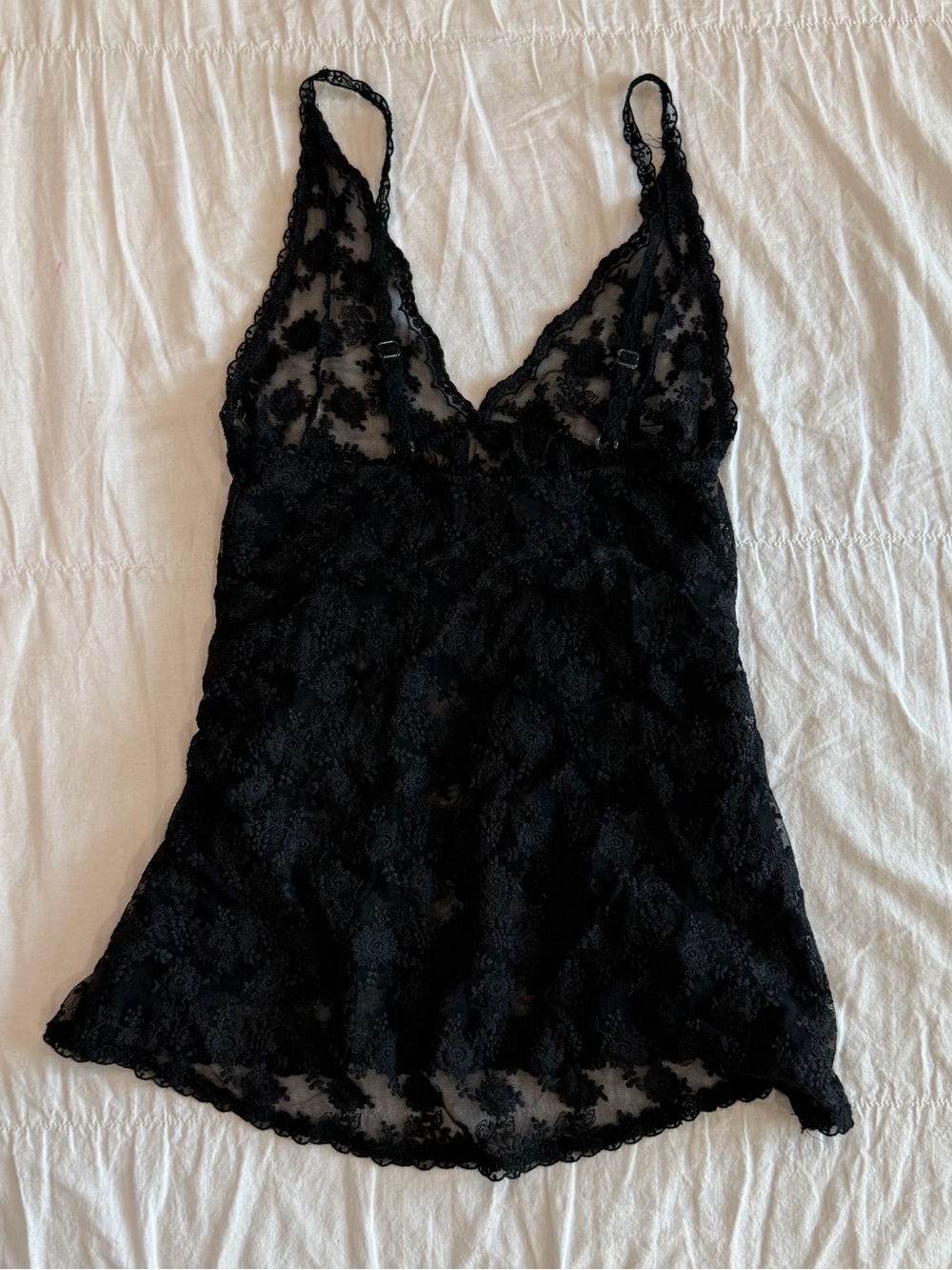 Sheer Vintage Floral Lace Babydoll Cami - Picture 2 of 2